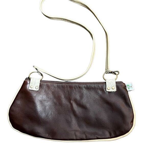 LILIPAD Creations Handmade Embossed Patchwork Leather Crossbody Bag Purse - Picture 5 of 10